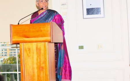 ಅಮೆರಿಕದ ಕೊಲಂಬಿಯಾ ಯೂನಿವರ್ಸಿಟಿಯಲ್ಲಿ ನಿರ್ಮಲಾ ಸೀತಾರಾಮನ್ ಭಾಷಣ