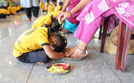 ಮಂಗಳೂರಿನ ಶಕ್ತಿ ಸ್ಕೂಲ್‌ನಲ್ಲಿ ʼಸಪ್ತ ಶಕ್ತಿ ಸಂಗಮʼ ಕಾರ್ಯಕ್ರಮದಲ್ಲಿ ಮಾತೃ ಪೂಜೆ ಮಾಡಿದ ಚಿಣ್ಣರು