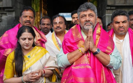 ದೇಶದ ಆರ್ಥಿಕ ಬಿಕ್ಕಟ್ಟು ನಿವಾರಣೆ, ರಾಜ್ಯದಲ್ಲಿ ಉತ್ತಮ ಮಳೆಗಾಗಿ ತಿಮ್ಮಪ್ಪನ ಬಳಿ ಪ್ರಾರ್ಥನೆ: ಡಿ.ಕೆ. ಶಿವಕುಮಾರ್