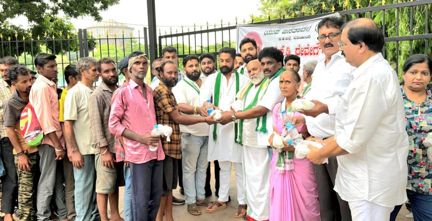 ಮಾಜಿ ಪ್ರಧಾನಿ ಎಚ್.ಡಿ. ದೇವೇಗೌಡರ ಹುಟ್ಟುಹಬ್ಬ: ನಿರಾಶ್ರಿತರಿಗೆ ಅನ್ನದಾನ