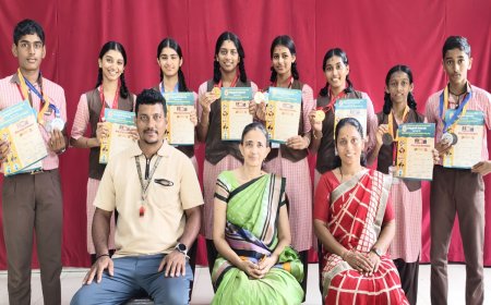 ವಿದ‍್ಯಾಭಾರತಿ ಸ್ಪರ್ಧೆ : ಅಂಬಿಕಾ ವಿದ‍್ಯಾಲಯದ ವಿದ‍್ಯಾರ್ಥಿಗಳಿಗೆ ಬಹುಮಾನ