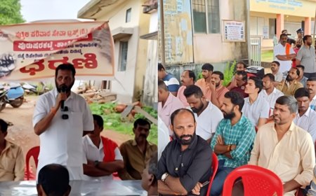 ನರಿಮೊಗರು ಗ್ರಾ.ಪಂ ಎದುರಿಗೆ ಪುತ್ತಿಲ ಪರಿವಾರದಿಂದ ಪ್ರತಿಭಟನೆ