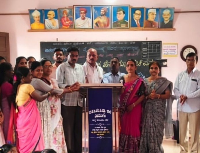 ಎಡಮಂಗಲ: ಶಾಲೆಗೆ ಡಯಾಸ್ ಹಸ್ತಾಂತರ
