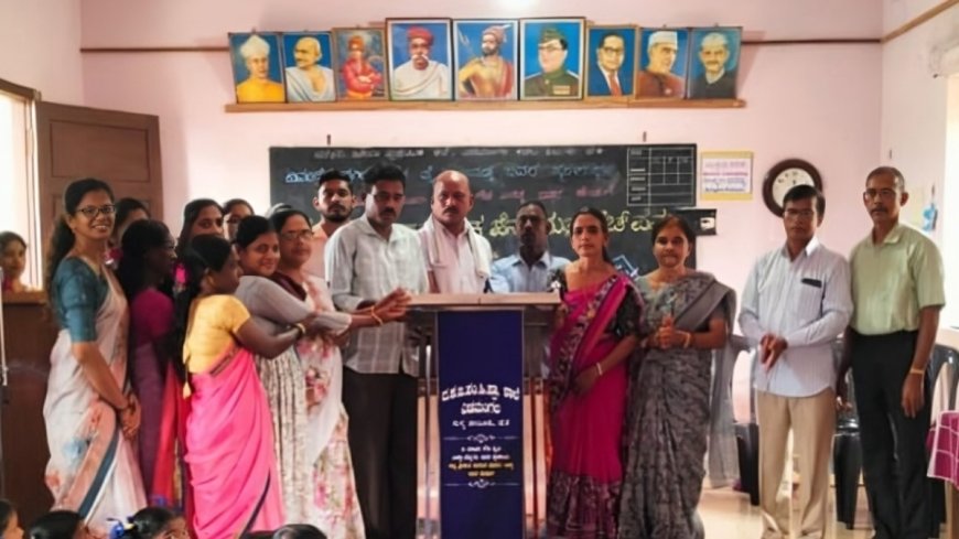 ಎಡಮಂಗಲ: ಶಾಲೆಗೆ ಡಯಾಸ್ ಹಸ್ತಾಂತರ