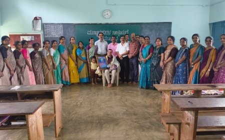 ಶ್ರೀರಾಮಕುಂಜೇಶ್ವರ ಶಾಲೆ: ಮುಖ್ಯ ಶಿಕ್ಷಕ ಸತೀಶ್ ಭಟ್ ಬಿಳಿನೆಲೆ ನಿವೃತ್ತಿ.. ಬೀಳ್ಕೊಡುಗೆ