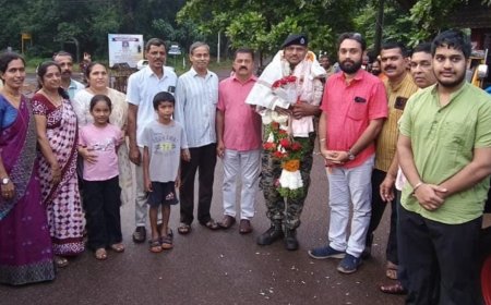 ನಿವೃತ್ತ ಯೋಧ ಸುಂದರ ಪೂಜಾರಿಗೆ ಪಟ್ಟೆ ಶ್ರೀ ಕೃಷ್ಣ ವಿದ್ಯಾ ಸಂಸ್ಥೆಯಿಂದ ಸ್ವಾಗತ