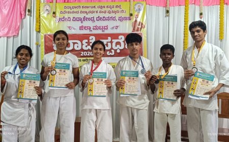ಜಿಲ್ಲಾ ಮಟ್ಟದ ಕರಾಟೆ ಪಂದ್ಯಾವಳಿ: ವಿವೇಕಾನಂದ ಪಿಯು ಕಾಲೇಜಿನ ವಿದ್ಯಾರ್ಥಿನಿ ರಾಜ್ಯ ಮಟ್ಟಕ್ಕೆ