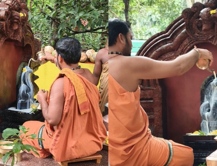 ಹನುಮಗಿರಿ: ಶೇಷನಾಗನಿಗೆ ವಿಜೃಂಭಣೆಯ ನಾಗತಂಬಿಲ - ಕ್ಷೀರಾಭಿಷೇಕ ಸೇವೆ