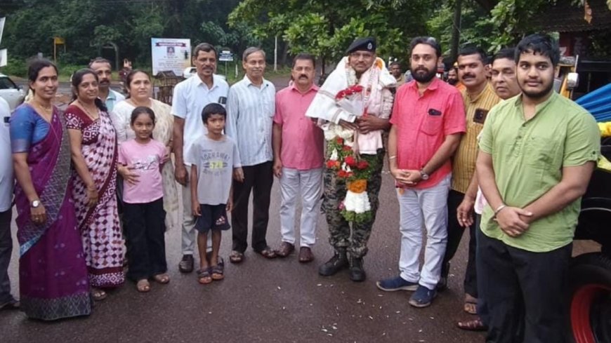 ನಿವೃತ್ತ ಯೋಧ ಸುಂದರ ಪೂಜಾರಿಗೆ ಪಟ್ಟೆ ಶ್ರೀ ಕೃಷ್ಣ ವಿದ್ಯಾ ಸಂಸ್ಥೆಯಿಂದ ಸ್ವಾಗತ