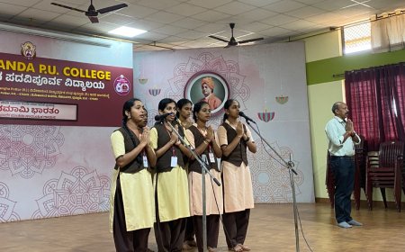 ವಿವೇಕಾನಂದ ಪದವಿ-ಪೂರ್ವ ವಿದ್ಯಾಲಯ: ವಂದೇ ಮಾತರಂ ಸಾಮೂಹಿಕ ಗಾಯನ - ನಮಾಮಿ ಭಾರತಂ
