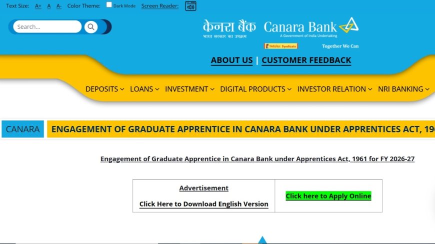 Canara Bank: ಕೆನರಾ ಬ್ಯಾಂಕ್‌ನಿಂದ  3,500 ಗ್ರಾಜುಯೇಟ್ ಅಪ್ರೆಂಟಿಸ್ ನೇಮಕಾತಿ.. ಅ.1 ರಿಂದ ಅರ್ಜಿ ಸಲ್ಲಿಕೆ ಶುರು