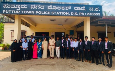 ಪುತ್ತೂರು ಪೊಲೀಸ್ ಠಾಣೆಗಳಿಗೆ ಸಂತ ಫಿಲೋಮಿನಾ ಕಾಲೇಜಿನ ಎಂಎಸ್‌ಡಬ್ಲ್ಯೂ ವಿದ್ಯಾರ್ಥಿಗಳು ಭೇಟಿ