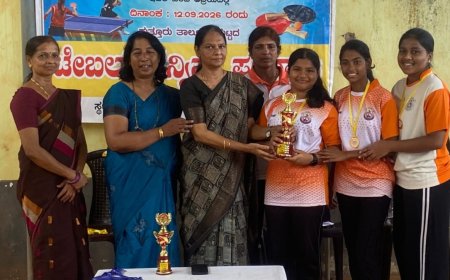 ತಾಲೂಕು ಮಟ್ಟದ ಟೇಬಲ್ ಟೆನ್ನಿಸ್ ಪಂದ್ಯಾವಳಿ: ವಿವೇಕಾನಂದ ಪಿಯು ಕಾಲೇಜಿನ ವಿದ್ಯಾರ್ಥಿಗಳಿಗೆ ಪ್ರಶಸ್ತಿ