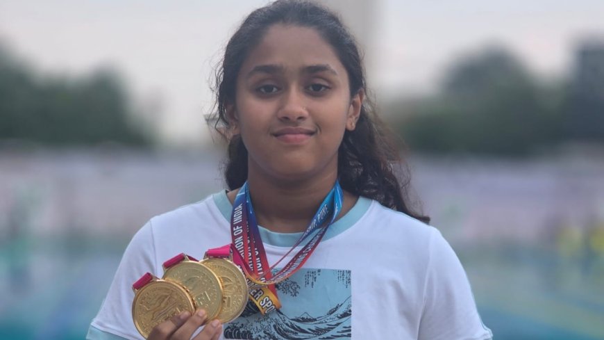 ರಾಷ್ಟ್ರ ಮಟ್ಟದ ಈಜು ಸ್ಪರ್ಧೆ: ಇಂದ್ರಪ್ರಸ್ಥ ವಿದ್ಯಾಲಯದ ವಿದ್ಯಾರ್ಥಿನಿಗೆ 3 ಚಿನ್ನದ ಪದಕ